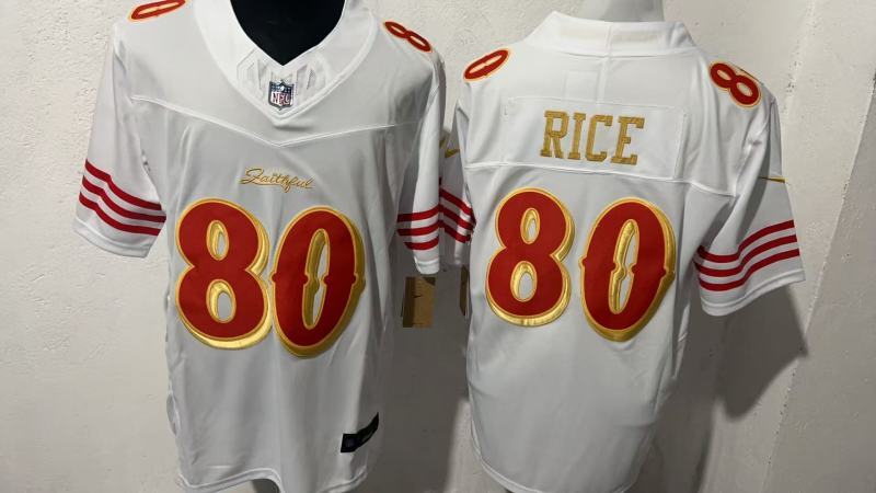 Men San Francisco 49ers #80 Rice white Nike NFL 2025 Jersey